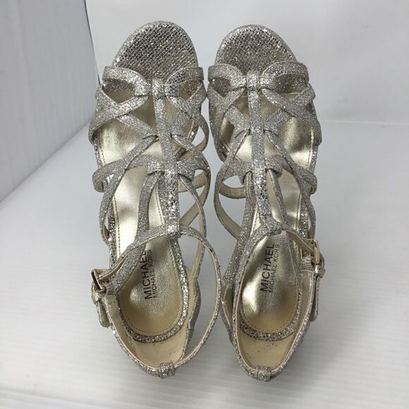 Michael Kors Sandra Glitter Caged Dress Sandals B4 - Picture 8 of 8
